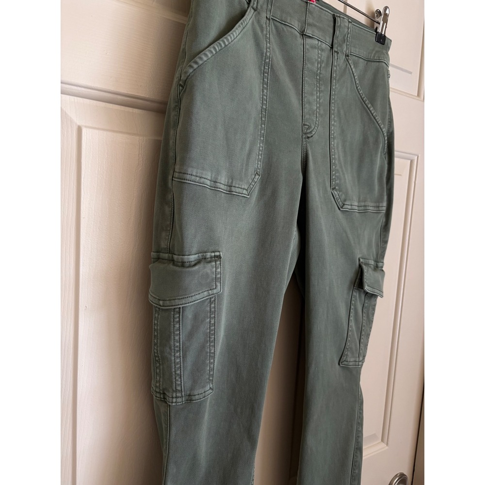 Spanx Olive Green Stretch Twill Ankle Cargo Pants Olive Green Size Large Utility - Picture 3 of 10